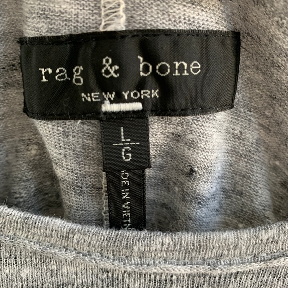 Rag & Bone Grey 100% Linen Crew Neck Top L - Picture 3 of 7